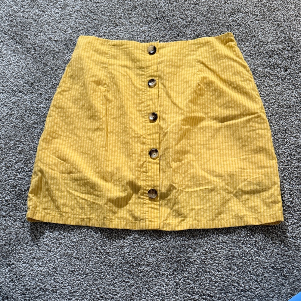 Yellow Button-Front Women's Skirt